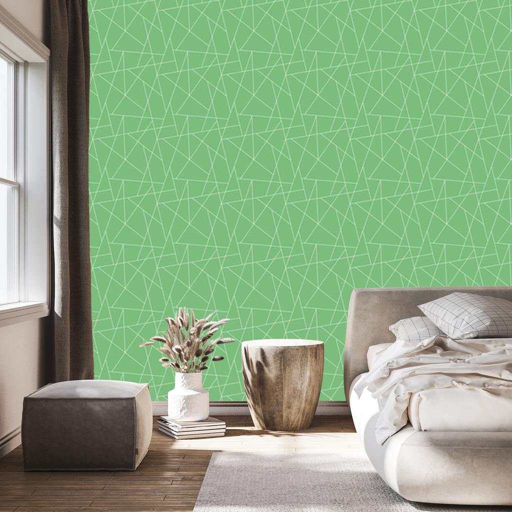 Wallpaper Geometric pattern green, green center 50x1000