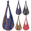 Холщовая полосатая сумка через плечо Женская этническая бохо-сумка Слинг Кроссбоди Сумочка Хиппи-сумка для работы, покупок, путешествий