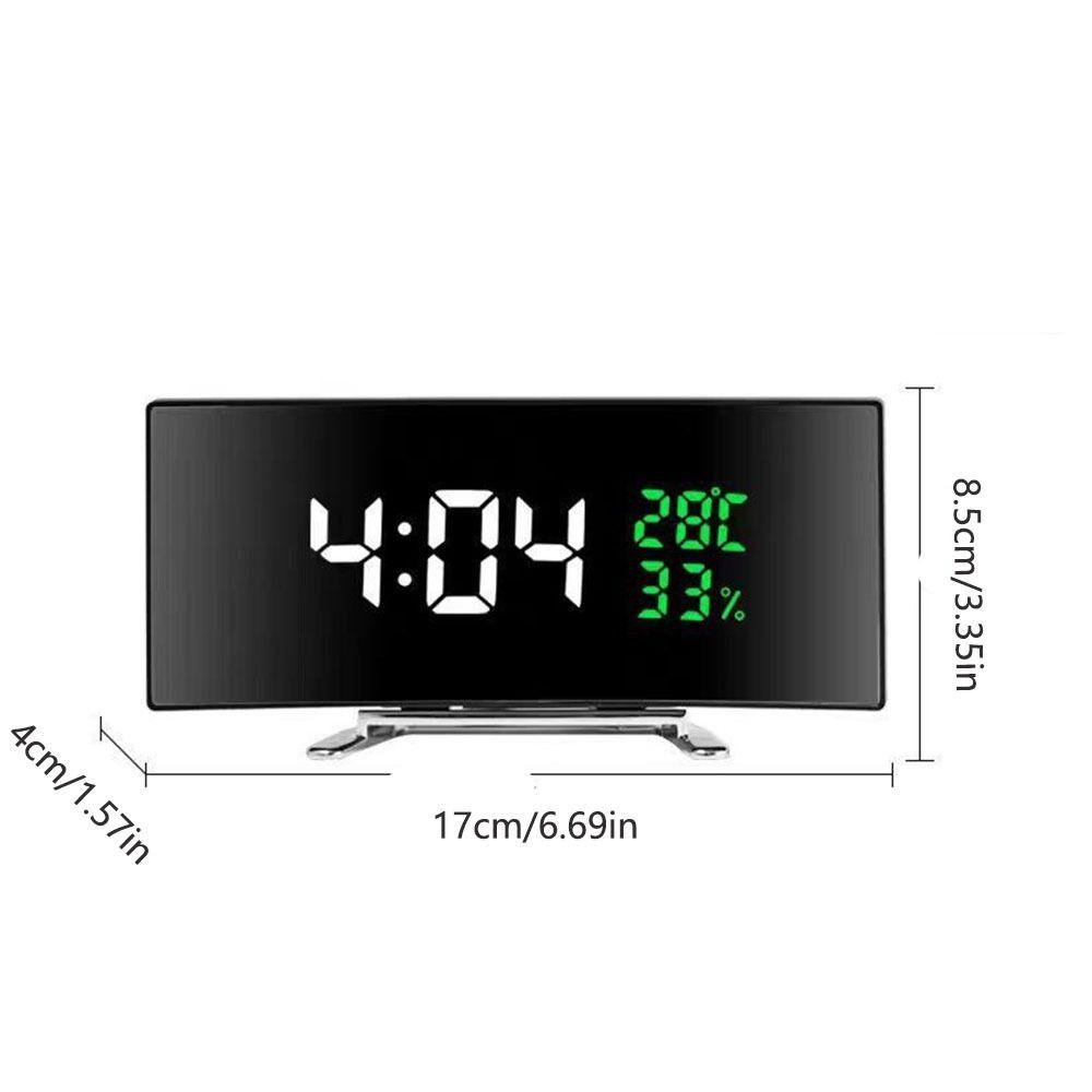 Curved Screen Digital Alarm Clock Large Table Clock Multi-function Desk Clock  Table Use