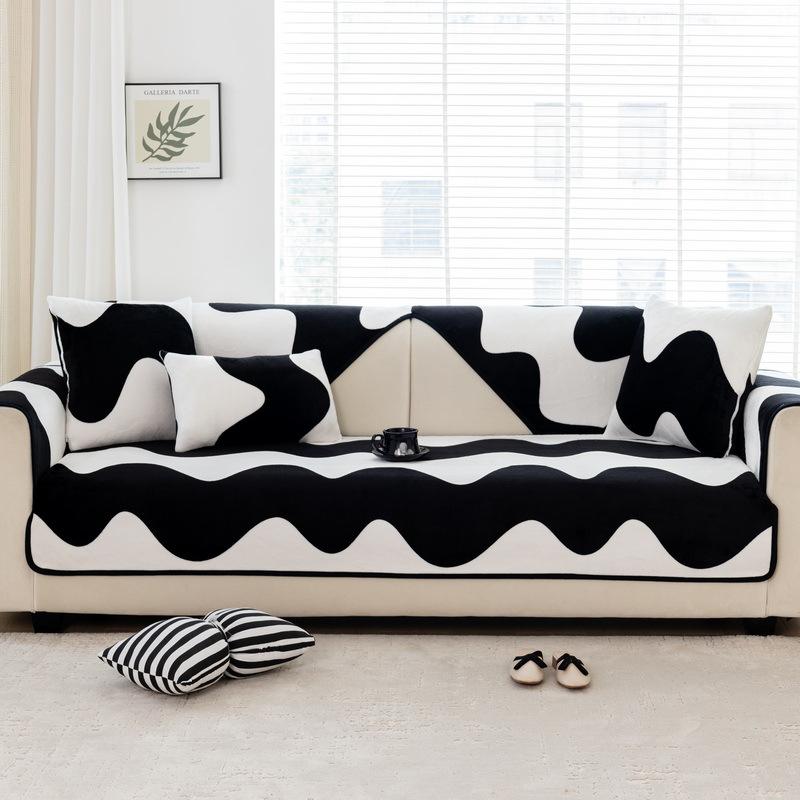 Sofa Cushion New Four-Season Universal High-End Fixed Non-Slip Chenille Cover Leather Sofa Special Seat Cushion