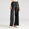 Women's Solid Color Wide Leg Pants With Elastic Waistband, Straight Leg, Loose Casual Pants