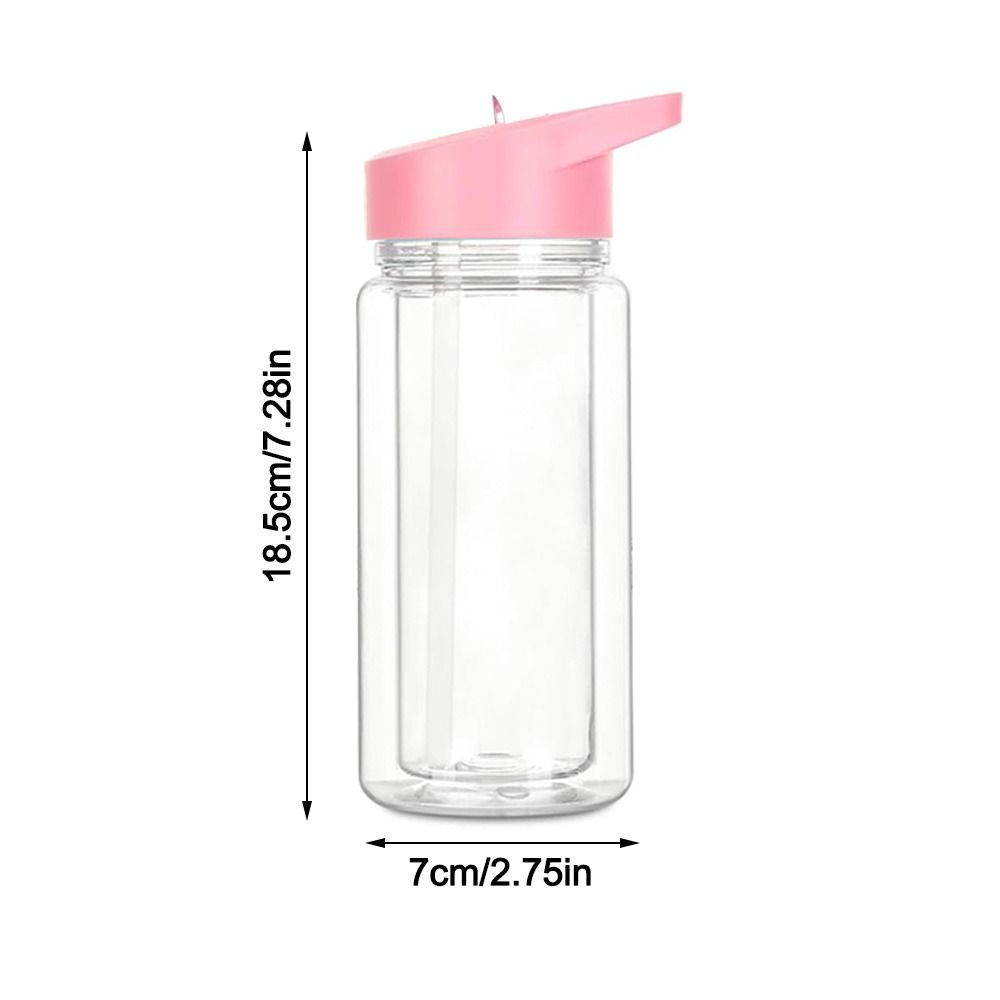 NEW 300ml Capacity Snow Globe Tumbler Reusable Break-Resistant Water Bottles Double Layers Pre-Drilled Mason Jar Cups Children