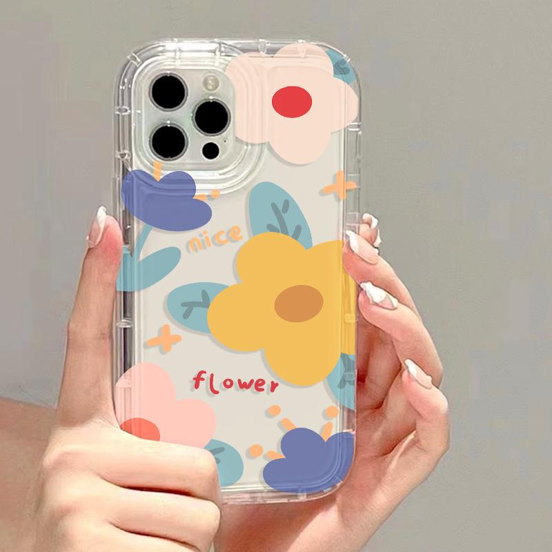Силиконовый прозрачный чехол для телефона для iPhone 11 16 13 15 Pro Max 14 12 XS X XR 7 8 Plus SE 16promax Противоударный чехол с цветочным рисунком