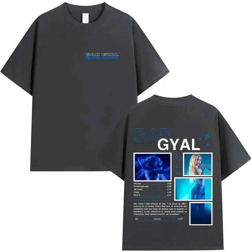 Панк Y2K Одежда Bad Gyal Альбом Тур Двусторонний Принт Графика Футболки Оверсайз Хип-Хоп Футболка Повседневный Стиль Комфортный Унисекс