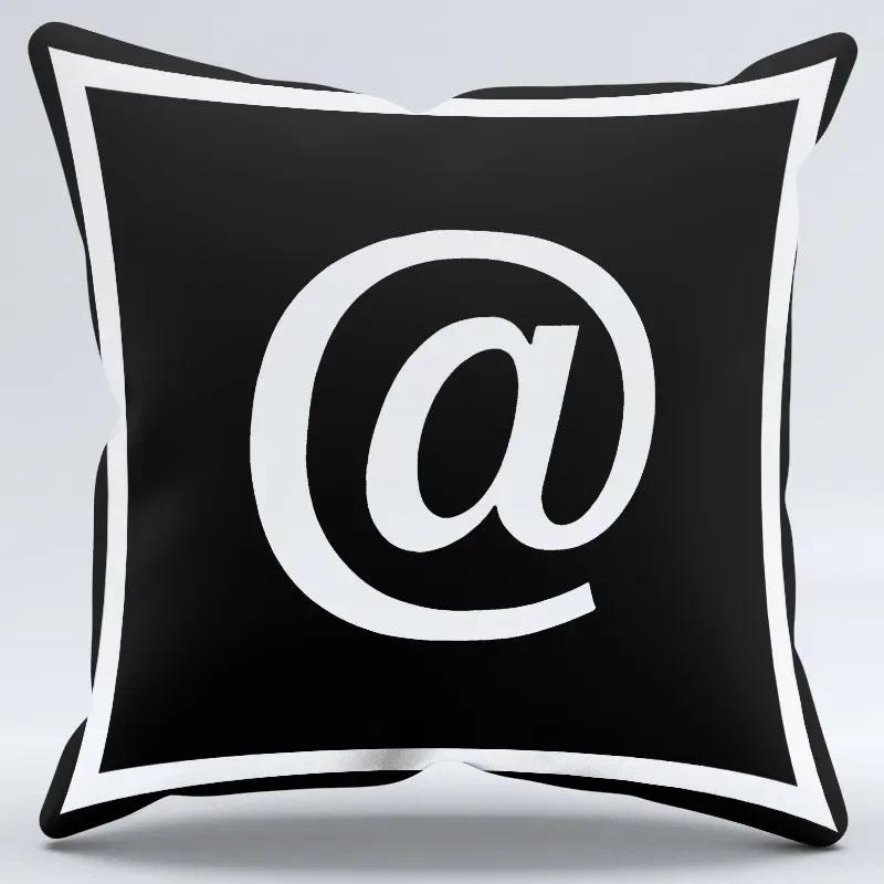 Простая Черно-белая Наволочка с Принтом Букв Декоративная Наволочка для Подушки Подходящая для Дома Дивана Автомобиля Офиса