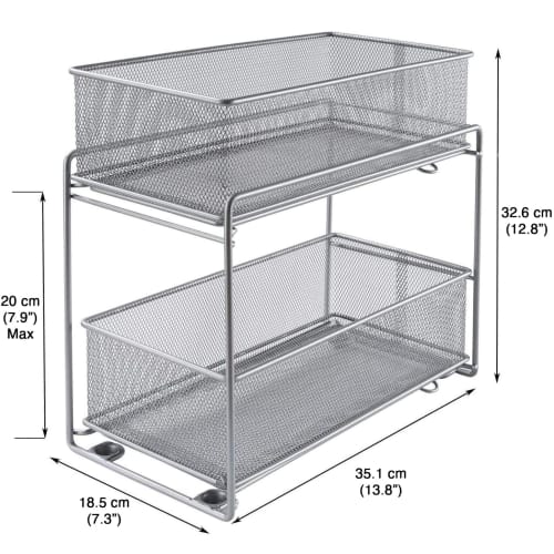 Bremoon Under-Sink Rack, Large Capacity Storage with Sliding Drawers, 2 Tiers, Kitchen Storage, Under-Bathroom Storage Rack, Kitchen Rack, Kitchen Org
