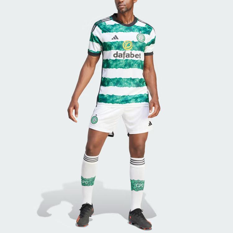 adidas Домашняя майка Celtic FC 23/24 белая/зеленая мужская уличная одежда HY3343