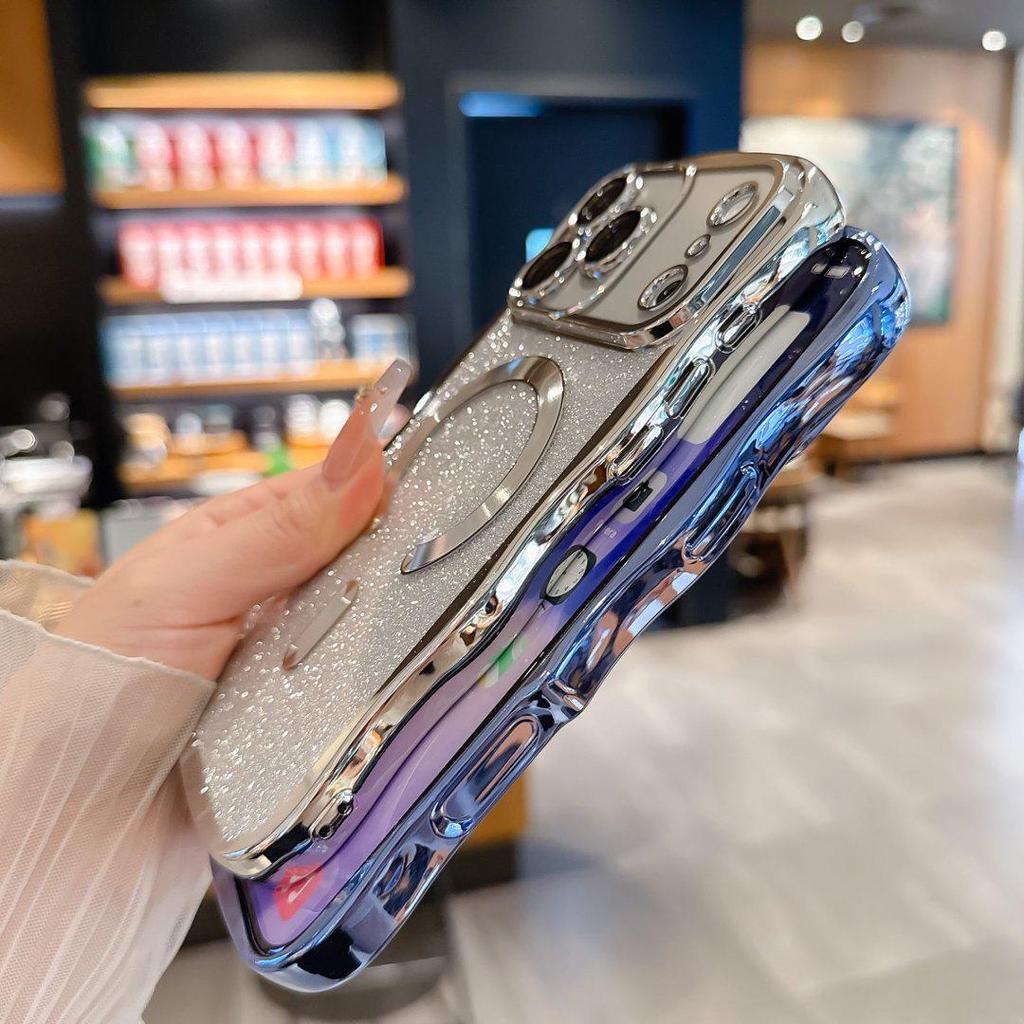 Магнитный чехол «Блестящая волна» для iPhone 17 Pro Max и Samsung S26 Ultra