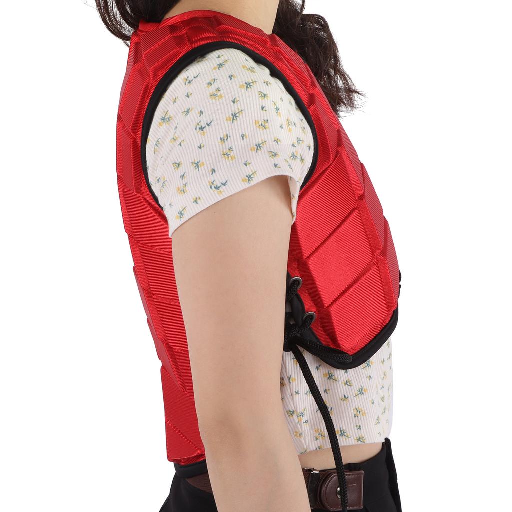 Kids Equestrian Vest Foam Padded Safety Horse Riding Protective Gear Body Protector Red