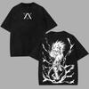HUNTER×HUNTER Killua Zoldyck T-shirt For Men‘s Clothing Manga Washed Tee High Quality Casual 100% Cotton Top Streetwear