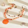 Ожерелье с подвеской в виде оранжевой морской звезды для женщин, богемный океанический стиль, ювелирное украшение из ракушек, подарок