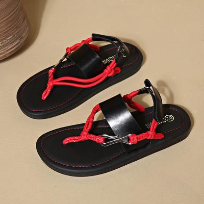 Внешняя торговля лето новая обувь с открытым носком сандалии на плоской подошве женские универсальные для отдыха отпуска ветрозащитные пляжные римские удобные сандалии