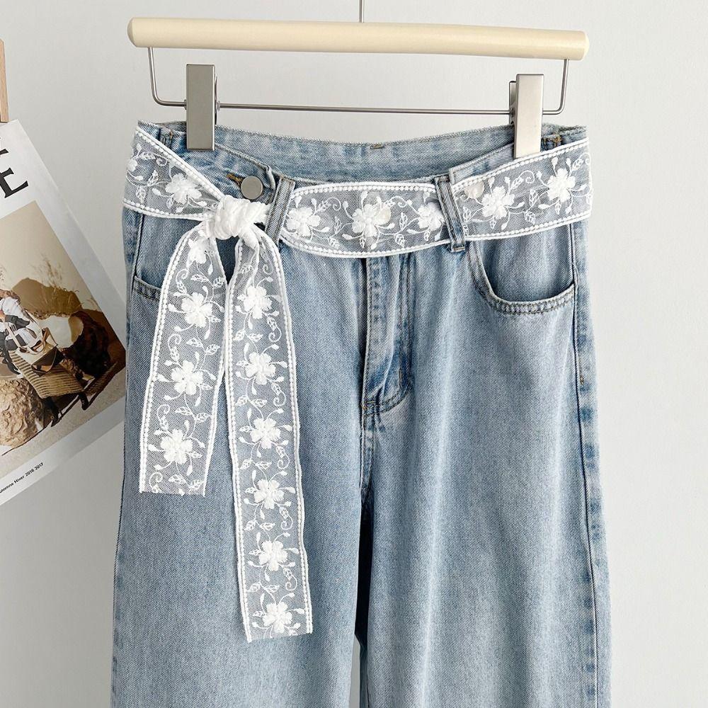 Sweet Gauze Waist Belt Y2k Dress Jeans Belt Ins Lace Waistband Spicy Girls