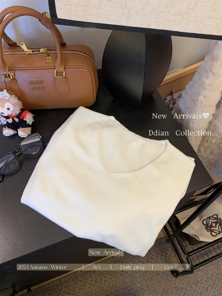 Повседневный темпераментный воротник свободный трикотажный свитер с длинным рукавом женский осенний новый тонкий легкий профессиональный стиль внутренний топ