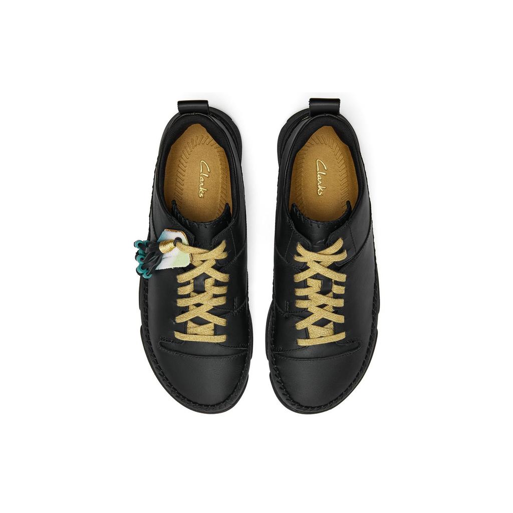 Clarks Серия Trigenic Удобная трехкомпонентная подошва Низкие повседневные кроссовки Мужские кроссовки Черный Золотой 261876357