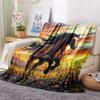 Фланелевое одеяло с принтом лошадей, Высококачественное, Удобное для всех сезонов, Декор для дома, Тепло и уют, Идеально для рождественских подарков