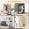 Industrial Metal Clothes Rack with Hanging Rail and 4 Shelves, 100x46x170.5cm