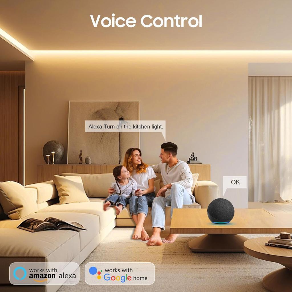 Светодиодная лента COB с Wi-Fi Tuya Smart Life Ночная лампа для спальни с регулируемой яркостью Световая лента COB Гибкая лента «сделай сам» 12 В Управление приложением Работа с Alexa Google Home