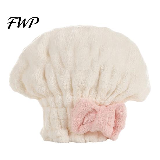 Coral Fleece Hair Wrap Towel with Bow, Women Microfiber Turban, Bathroom Accessory Anti-Frizz Absorbent for Long Thick Curly Large Turban
