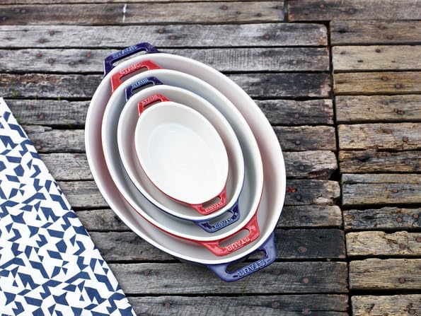 Staub Блюдо Гратан Синий Гранат Керамическое Блюдо для Запекания Духовка Микроволновая печь Безопасно Японское Блюдо "Овальное 23см" [Авторизованный Продукт] 40508-604