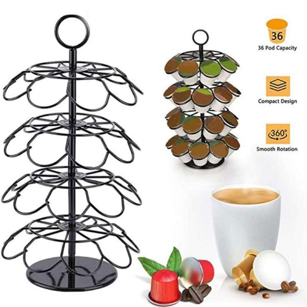Holds 36 Pods Rotatable Coffee Pod Holder 360 Degree Rotates Capsule Display Rack  Cafe Shop