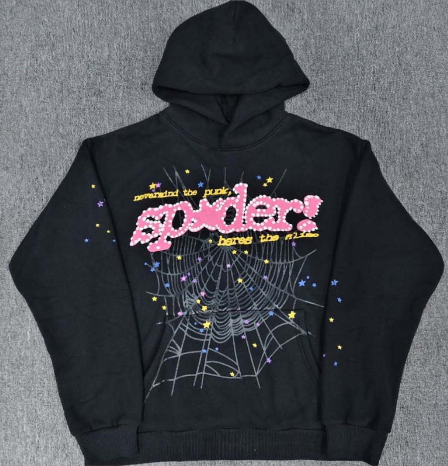 Мужская толстовка с принтом «Паутина» - Модная, свободного кроя, с плюшевой подкладкой