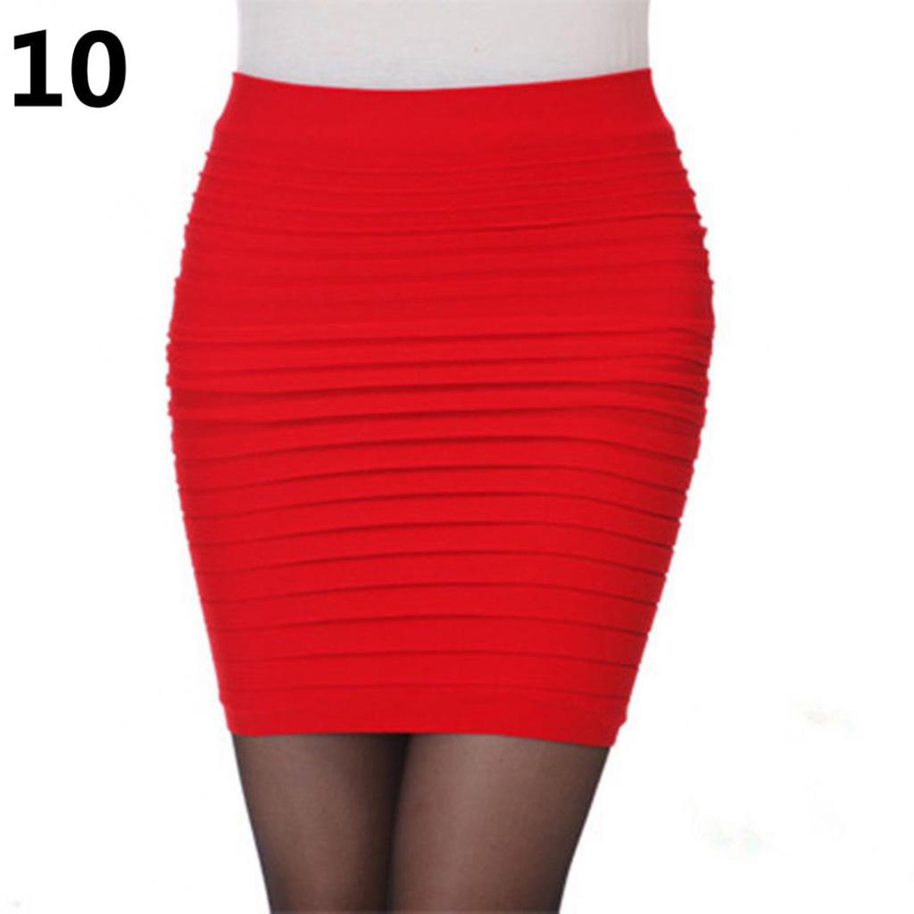 Ladies Sexy Stretch Tight Short Fitted Skirt