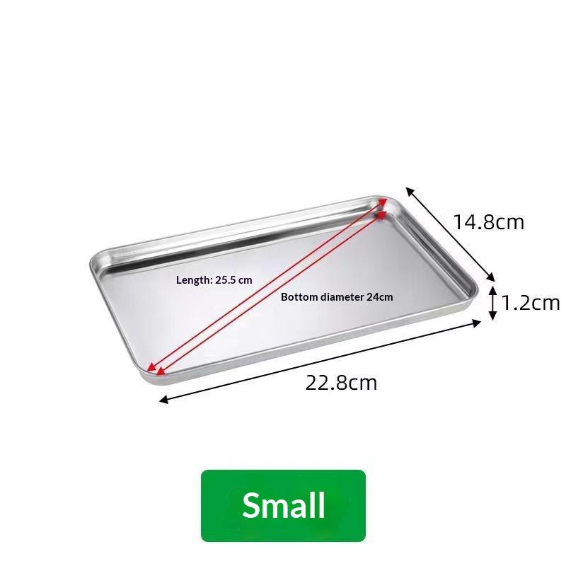 Rectangle Stainless Steel Tray Commercial Buffet Presentation Tray Food Serving Plate Rice Noodle Pan Dishes Storage Organizer