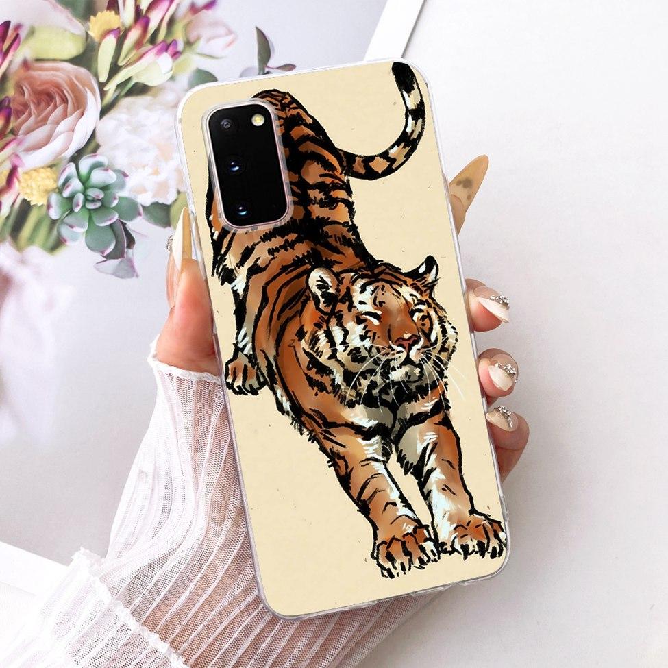 For Samsung S20 Clear Case Cute Cat Fashion Butterfly Funny Painted Funda For Samsung Galaxy S20 SM-G980 SM-G980F Phone Casing