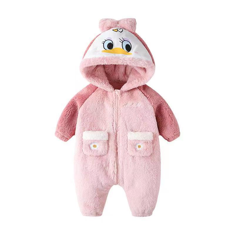 Детские комбинезоны для девочек, фланелевые, осенние и зимние, утепленные, детские пижамы, домашняя одежда