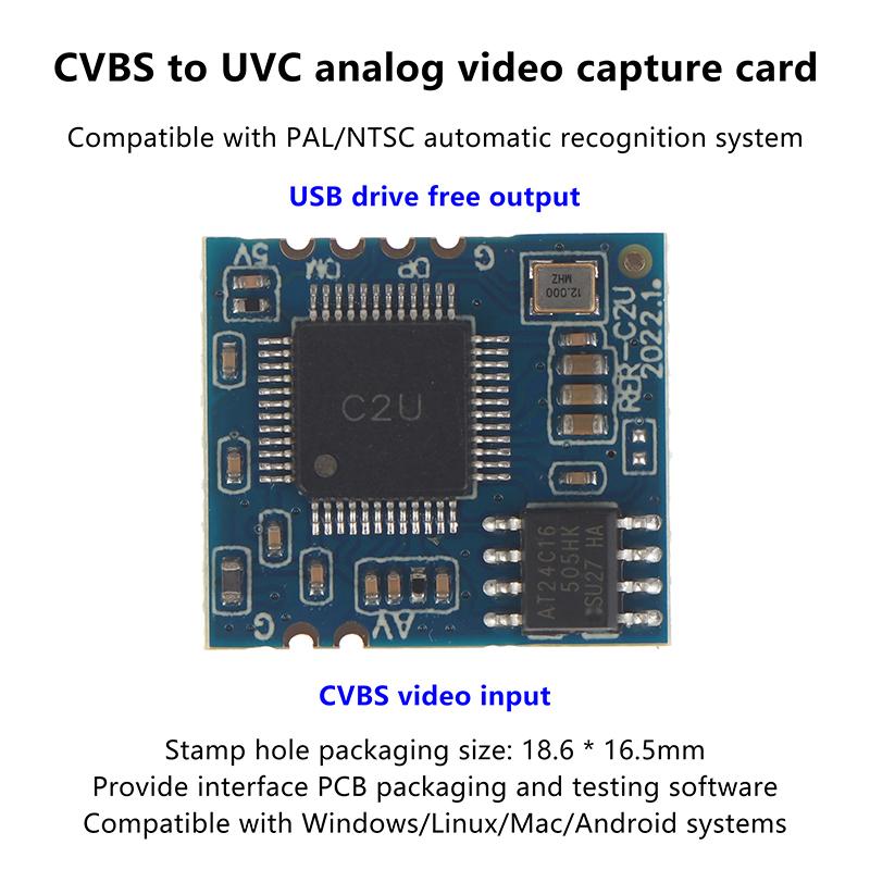 Аналоговый AV-видео в цифровой USB-модуль камеры, чип CVBS в USB, для UVC, плата без драйверов, аксессуары