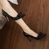 Fashion New Pointed Toe Women Pumps Bowknot Shallow Mouth Lady Stiletto Single Shoes Patent Leather Glossy Formal Prom High Heels Shoes