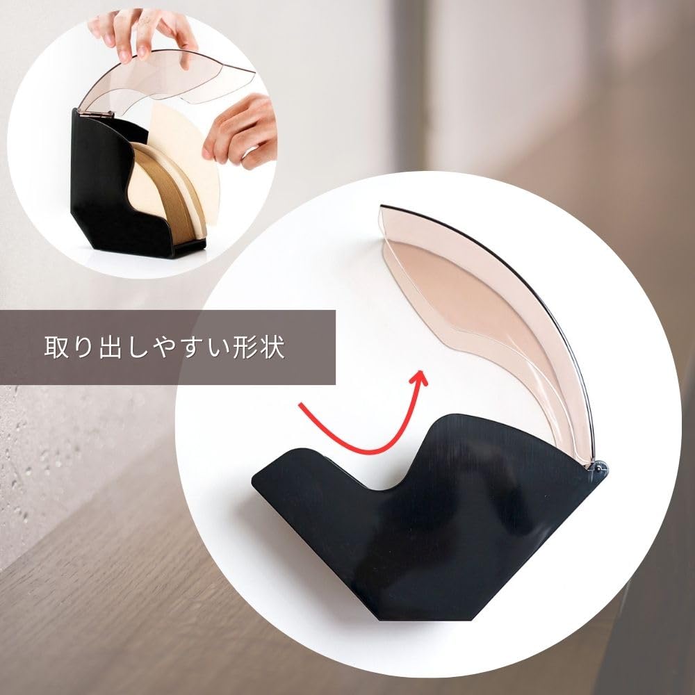 Футляр для кофейных фильтров, Коробка для кофейных фильтров, Держатель для кофейных фильтров, Контейнер для бумаги для кофейных фильтров с крышкой, Пыленепроницаемый, Прозрачный, V01