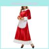 Рождественский костюм Санты для взрослых из полиэстера для праздничных вечеринок