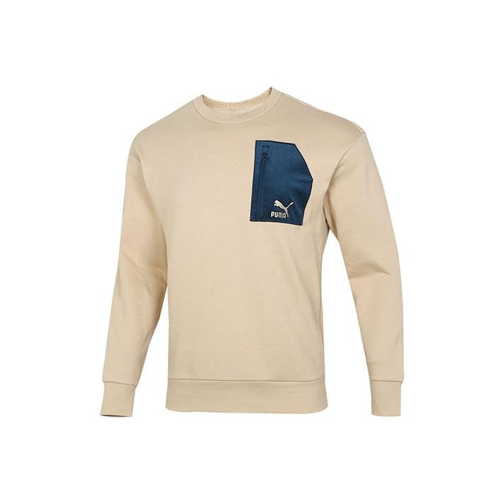 Puma Спортивный свитер-свитшот с цветными блоками и карманом на молнии, мужские топы цвета хаки 535130-12