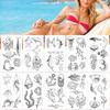 10 листов океан минималистские акулы морские коньки медузы татуировки наклейки для лица руки тела временные татуировки наклейки детские игрушки подарки