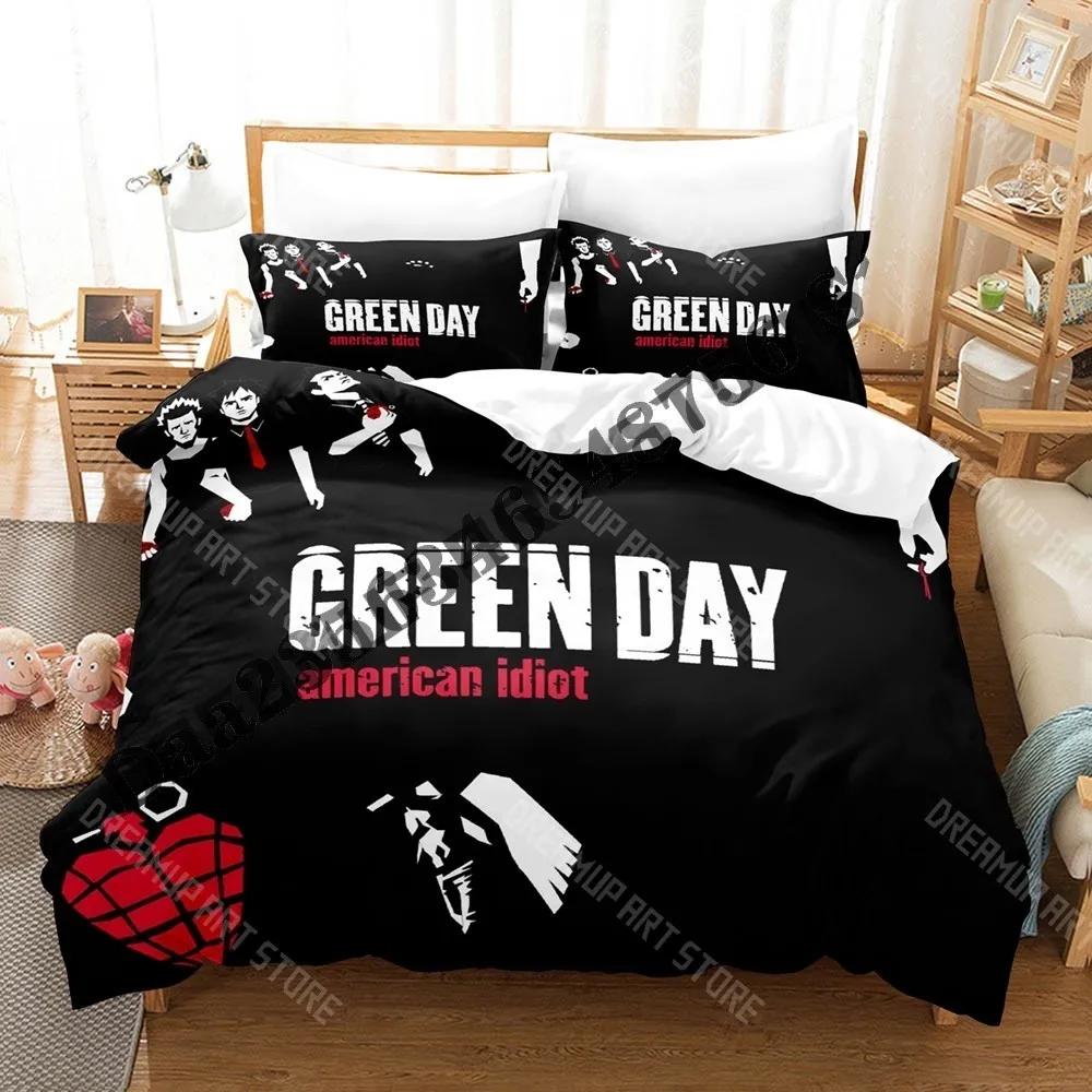 3D Печать Green Day AMERICAN IDIOT Комплект постельного белья Односпальный Twin Полноразмерный Queen King Размер Комплект постельного белья Для взрослых Спальня Пододеяльник Комплекты Аниме