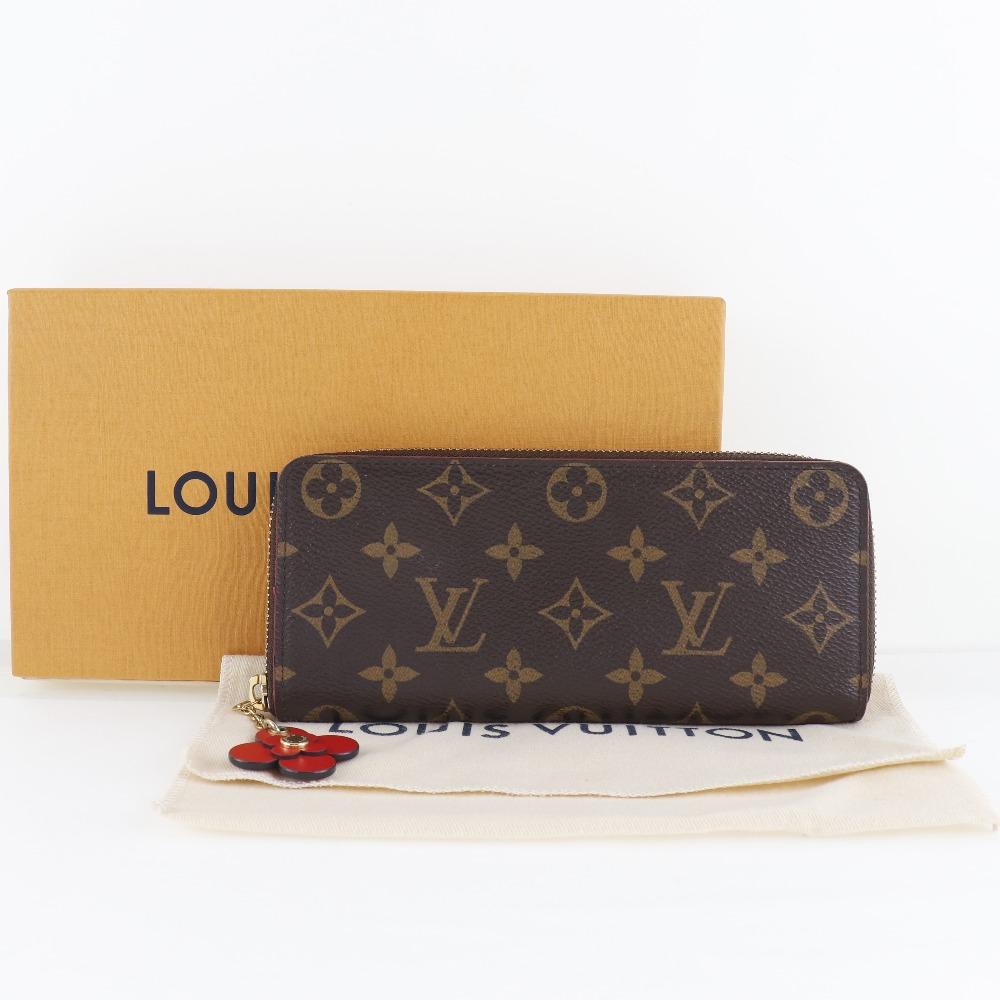 Louis Vuitton Кошелек Clement Portefeuille M62940 Цветочный шарм Коричневый кант Monogram Женский Б/у