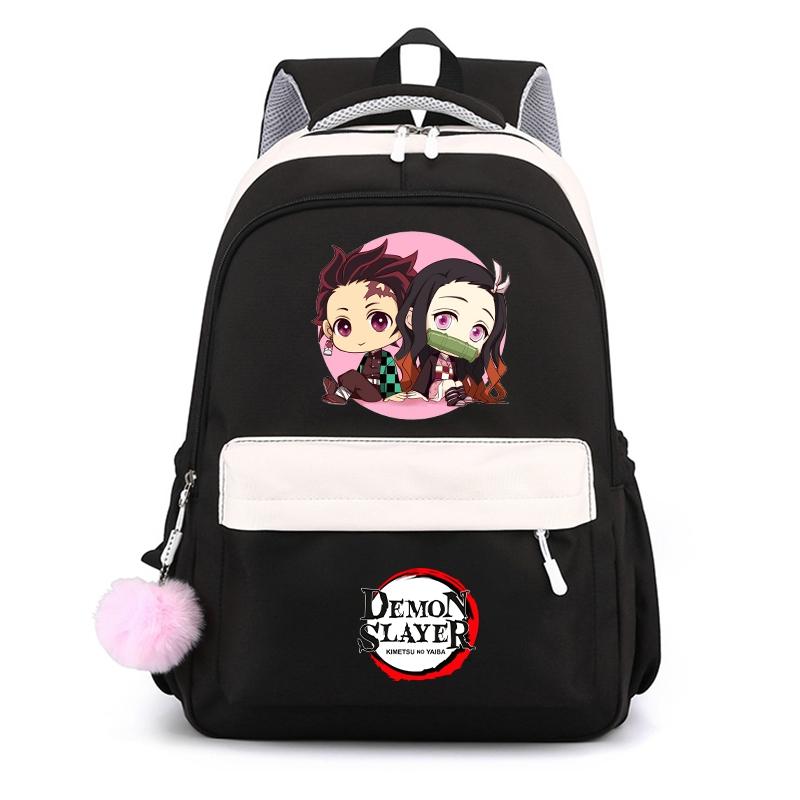 Аниме Demon Slayer, нейлоновый милый мягкий рюкзак, повседневная сумка для книг, школьная сумка для девочек, мальчиков, мужчин и женщин, дорожная сумка для отдыха Mochila