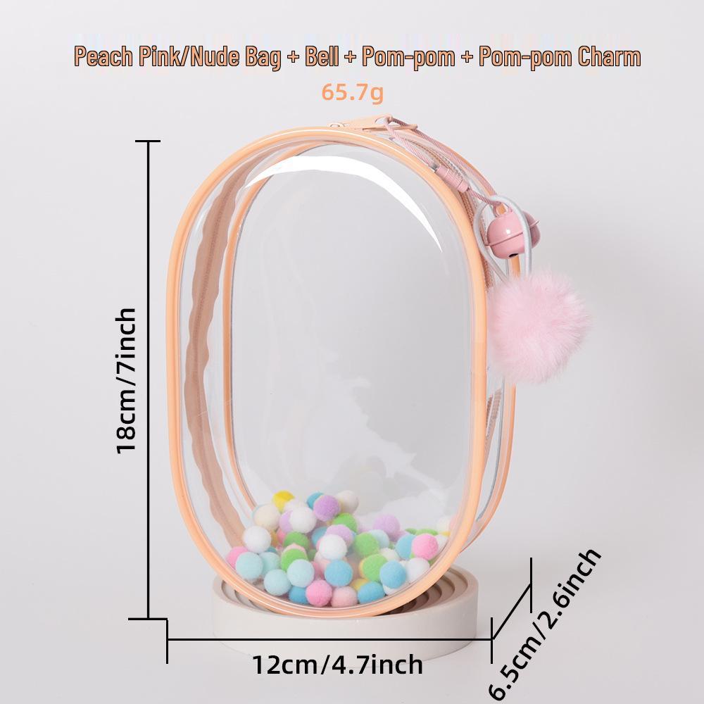 High-Transparency Thickened PVC Cotton Doll Storage Bag - Dustproof, Cute, Hanging, Transparent Q Round Design