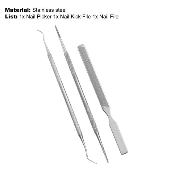 Yousheng 3 шт./набор Подъемник для ногтей Пилка Профессиональный очиститель для ногтей Двусторонний Подъемник для коррекции вросшего ногтя Пилка Педикюрный инструмент Уход за маникюром