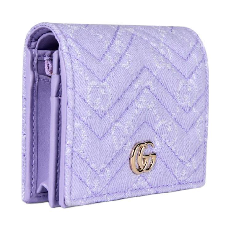 Gucci Кошелек GG Marmont GG Denim Маленький Женский Фиолетовый 466492-FAEVD-8653