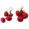 [P0777] - 'Les Antoinettes' Red Handmade Earrings (handmade)