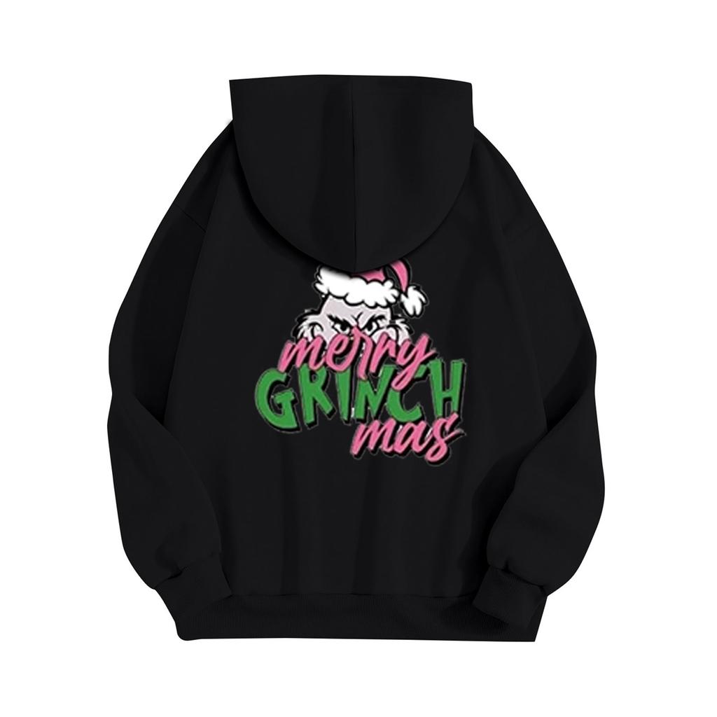 Women's Fashion Casual Loose Long Sleeve  Printed Hooded Sweatshirt