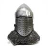 Bascinet Spoleto Helmet Armored Combat & Reenactment Helmet | LARP Battle Armor Helmet With Chainmail