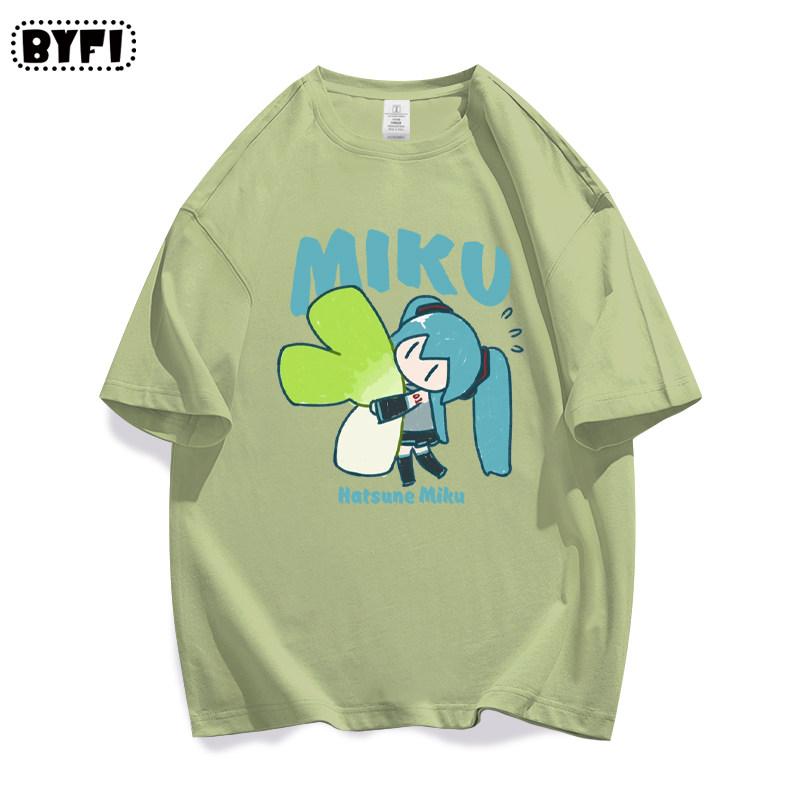 Hatsune Miku Collaborates on Future MIKU Line Style Short Sleeved Pure Cotton Printed New Casual Unisexs and Unisexs Clothing