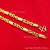 10mm Six-Character Mantra Dragon Bone Necklace - Imitation 24K Vietnamese Sand Gold, Chunky Bold Style.
