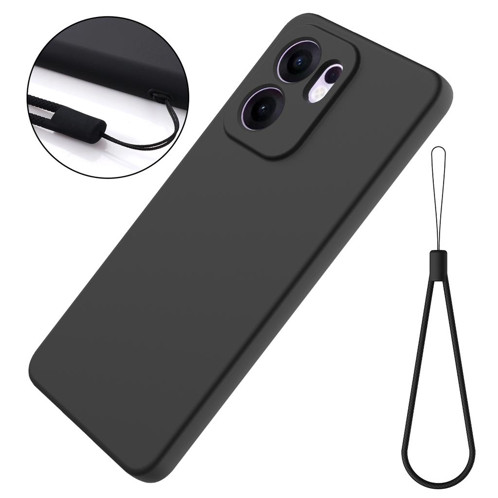 For Oppo Reno13 F 5G/Oppo Reno13 F 4G Liquid Silicone Case Phone Back Cover with Hand Strap