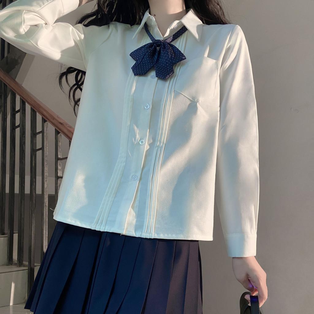 Girl Long Sleeve Solid Color Shirt With Pleated Design For Casual Wear