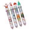 10 Colors Christmas Ballpoint Pen Cute Cartoon Santa Claus Elk Design Gift for Kids School Office Stationery